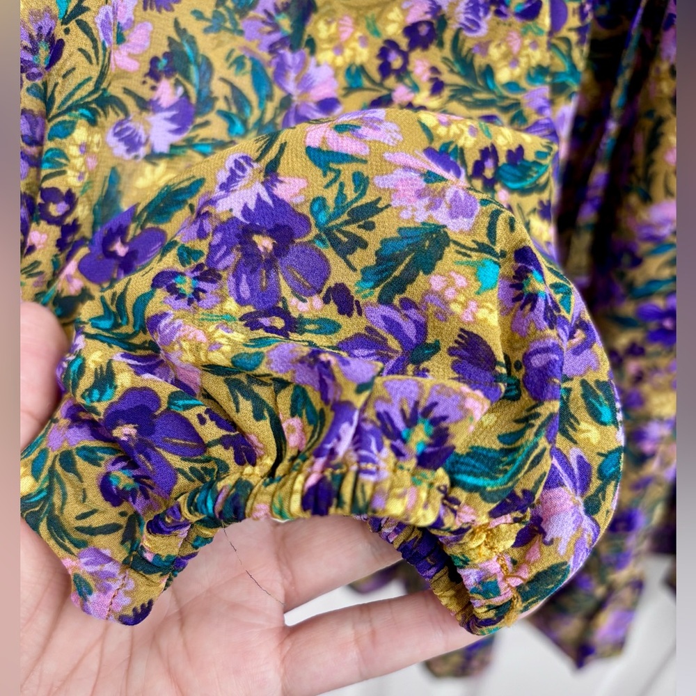 Lost + Wander Mauve Medley Purple Floral Mini Dress (Long Sleeve) - SIZE M - Picture 13 of 15